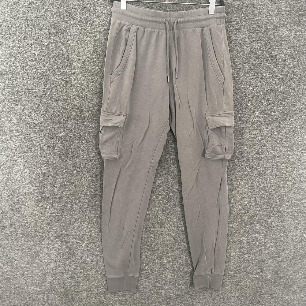 Alo Yoga Pants Medium Gray Cargo Joggers Knit Elastic Waist Pockets Gym